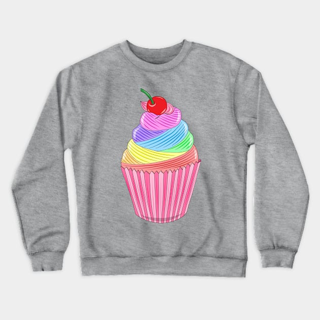 Rainbow cupcake Crewneck Sweatshirt by MelanieJeyakkumar